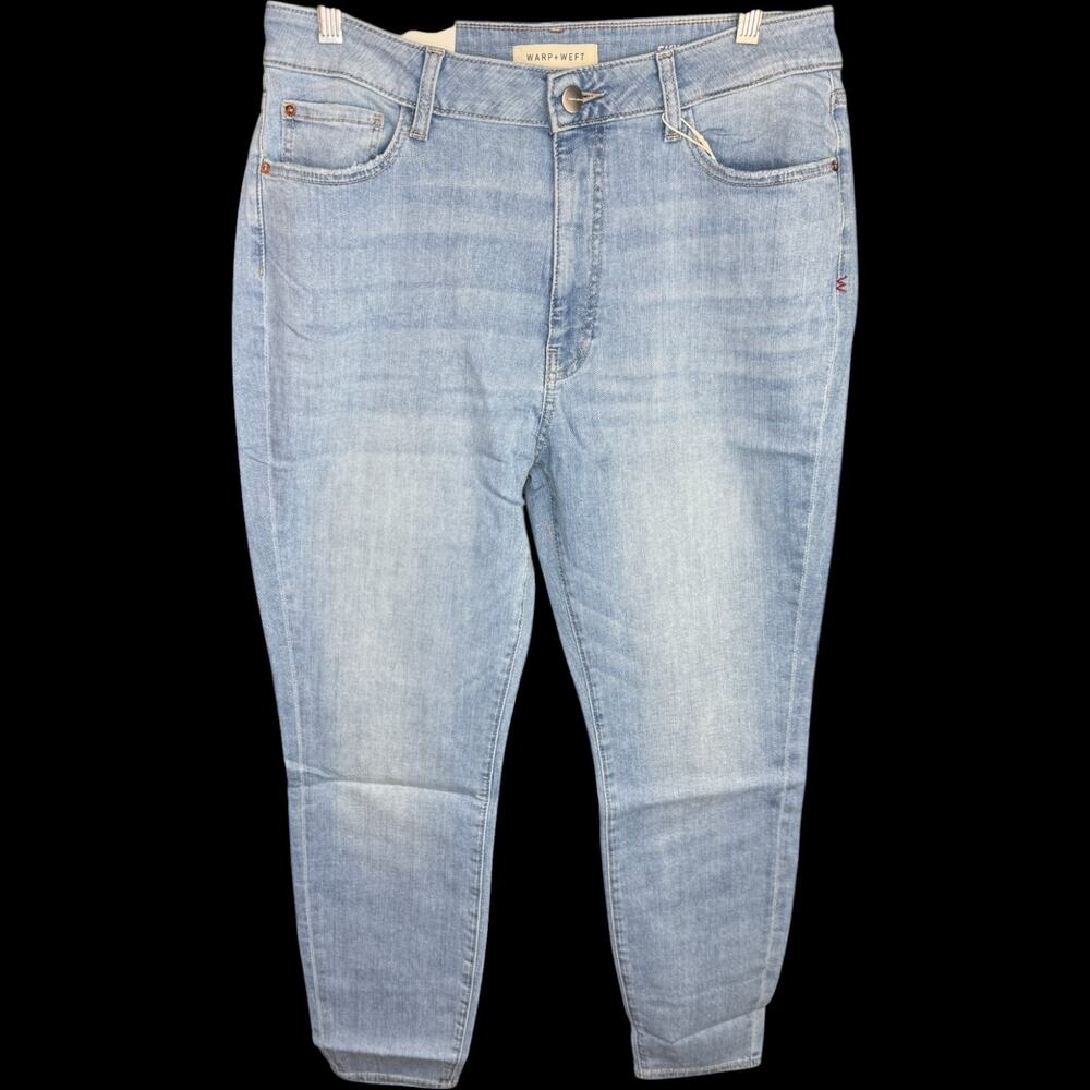 Warp‎ + Weft Skinny High Rise Jeans 14/32 Chambray Stretch Cotton Denim NWT